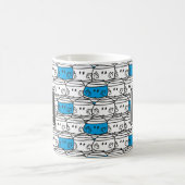 Herr Bump | Blaues Muster | Monogramm Kaffeetasse (Mittel)