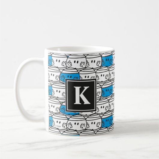 Herr Bump | Blaues Muster | Monogramm Kaffeetasse (Links)