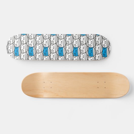 Herr Bump | Blaues Muster Skateboard (Horizontal)