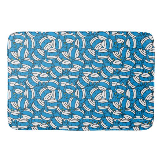 Herr Bump | Blaues Verwechslungsmuster Badematte (Vorderseite)