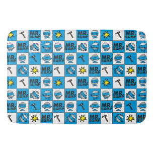 Herr Bump   Mosaik in blauem Muster Badematte