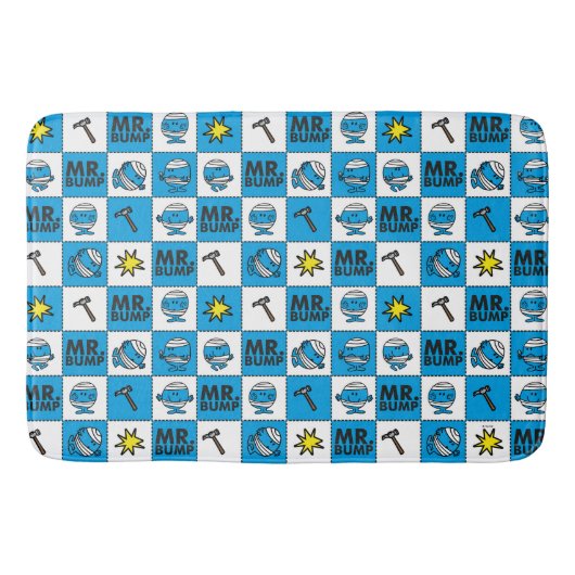 Herr Bump | Mosaik in blauem Muster Badematte (Vorderseite)