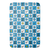 Herr Bump | Mosaik in blauem Muster Badematte (Vorderseite Vertikal)