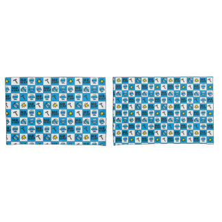 Herr Bump | Mosaik in blauem Muster Kissenbezug