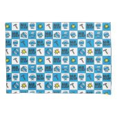 Herr Bump | Mosaik in blauem Muster Kissenbezug (Vorderseite-Links)