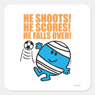 Herr Bump Playing Soccer Quadratischer Aufkleber
