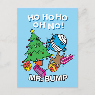 Herr Bump schmückt einen Weihnachtsbaum Feiertagspostkarte