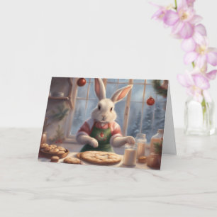 Herr Bunny backt Weihnachtskekse saisonal  Karte
