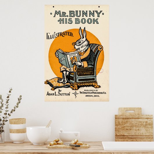 Herr Bunny, sein Buch - Adam L. Sutton Poster (Küche)