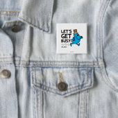 Herr Busy | Lass uns loslegen Schwarzer Text Button (Beispiel)