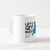 Herr Busy | Lass uns loslegen Schwarzer Text Kaffeetasse (Vorderseite Links)