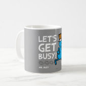 Herr Busy | Lasst uns den weißen Text besetzen Kaffeetasse (Vorderseite Links)