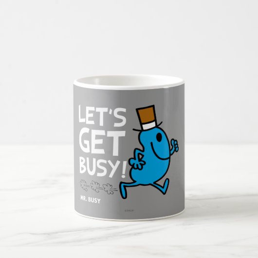 Herr Busy | Lasst uns den weißen Text besetzen Kaffeetasse (Mittel)