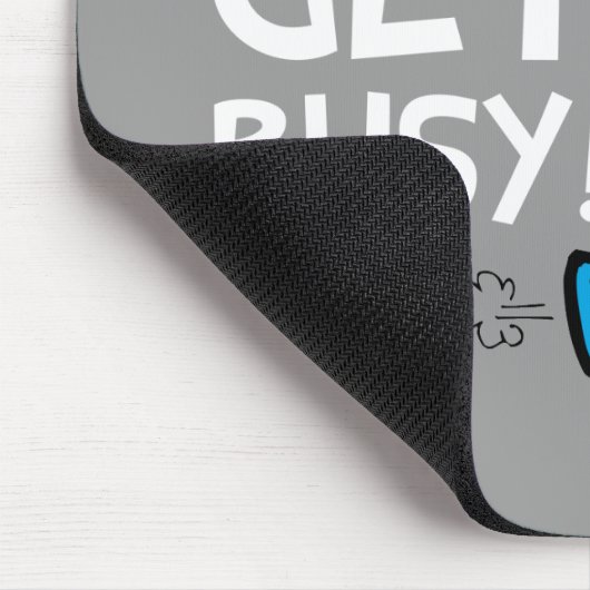 Herr Busy | Lasst uns den weißen Text besetzen Mousepad (Ecke)
