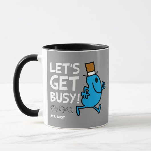 Herr Busy | Lasst uns den weißen Text besetzen Tasse (Links)