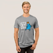 Herr Busy | Lasst uns den weißen Text besetzen Tri-Blend Shirt (Vorderseite voll)