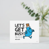 Herr Busy | Lasst uns schwarzen Text besetzen Postkarte (Stehend Vorderseite)