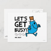 Herr Busy | Lasst uns schwarzen Text besetzen Postkarte (Vorne/Hinten)