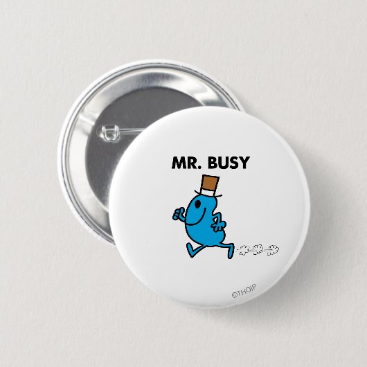 Herr Busy läuft schnell Button (Vorne & Hinten)