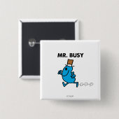 Herr Busy läuft schnell Button (Vorne & Hinten)