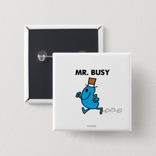 Herr Busy läuft schnell Button (Vorne & Hinten)