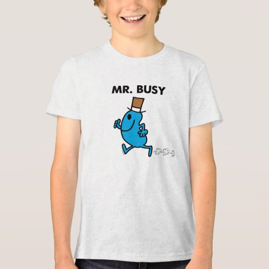 Herr Busy läuft schnell Tri-Blend Shirt (Vorderseite)