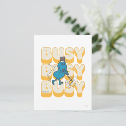 Herr Busy Sweeping Postkarte (Stehend Vorderseite)