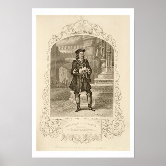 Herr C. Kean als Gloster, Act I Scene 1, in Richar Poster (Vorne)