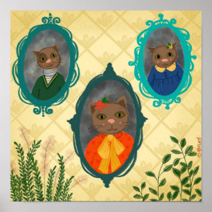 Herr Cats Home Office Portrait Galerie Poster