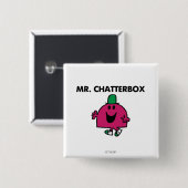 Herr Chatterbox Waving Hello Button (Vorne & Hinten)
