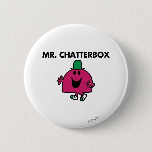 Herr Chatterbox Waving Hello Button (Vorderseite)