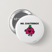 Herr Chatterbox Waving Hello Button (Vorne & Hinten)