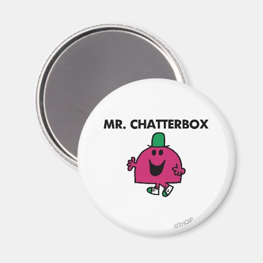 Herr Chatterbox Waving Hello Magnet (Vorderseite/Rückseite)