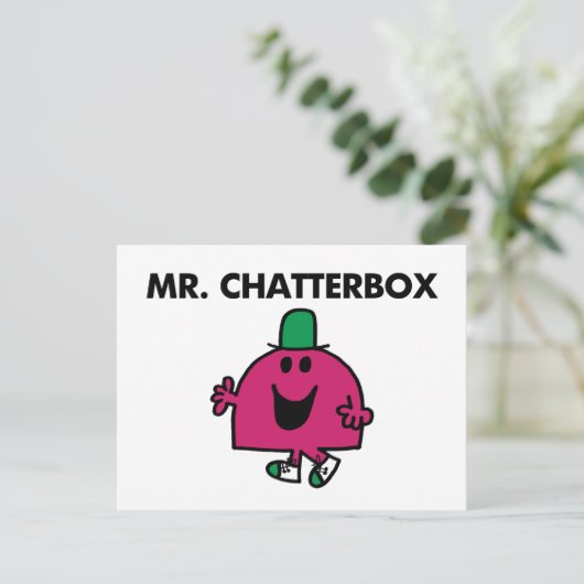 Herr Chatterbox Waving Hello Postkarte (Stehend Vorderseite)