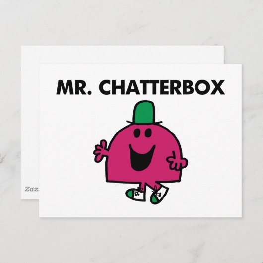 Herr Chatterbox Waving Hello Postkarte (Vorne/Hinten)