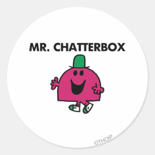 Herr Chatterbox Waving Hello Runder Aufkleber