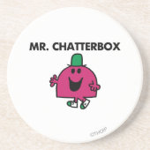 Herr Chatterbox Waving Hello Sandstein Untersetzer (Vorne)