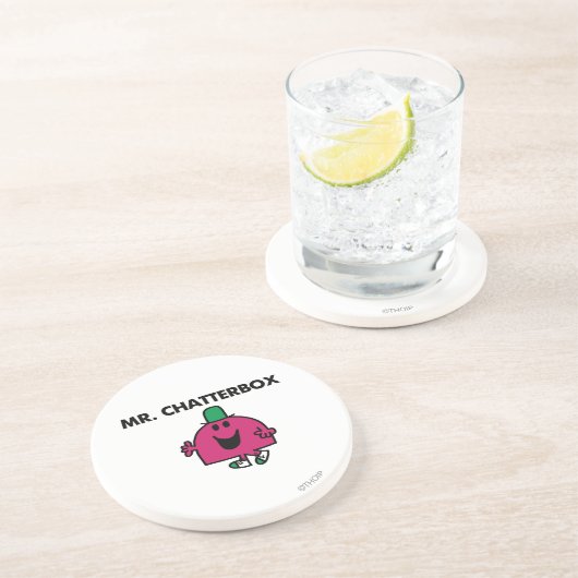 Herr Chatterbox Waving Hello Sandstein Untersetzer (Seite)