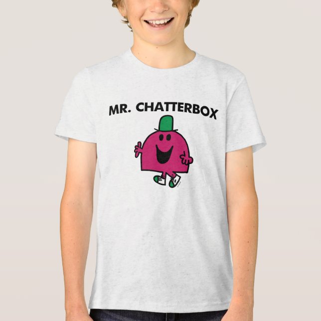 Herr Chatterbox Waving Hello Tri-Blend Shirt (Vorderseite)