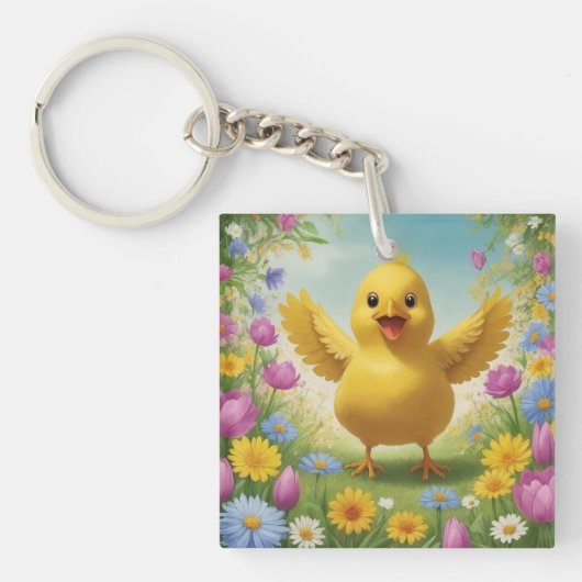 Herr Chicken Acrylic Schlüsselanhänger (Vorderseite)