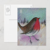 Herr Christmas Robin Feiertagspostkarte (Vorne/Hinten)