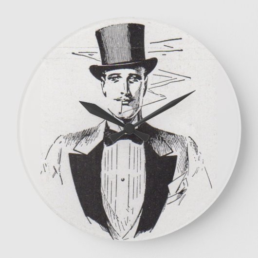 Herr Classy, scharf gekleideter Mann Große Wanduhr (Vorderseite)