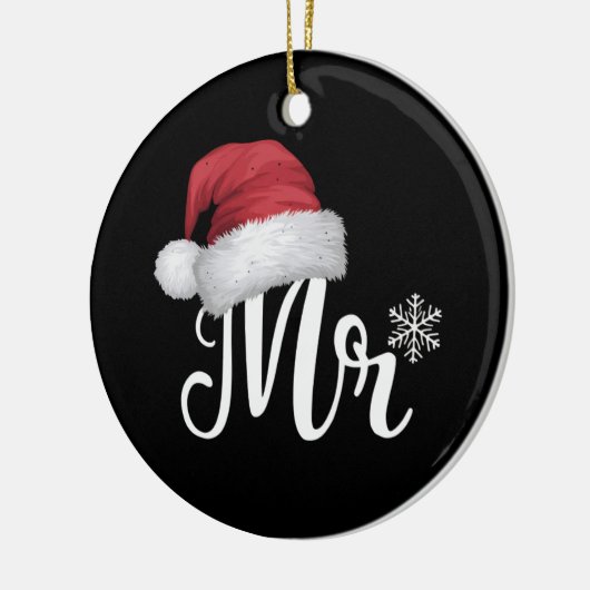 Herr Claus Couples Matching Christmas Pajamas Sant Keramik Ornament (Links)