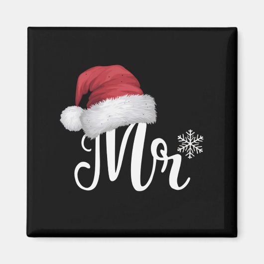 Herr Claus Couples Matching Christmas Pajamas Sant Magnet (Vorne)