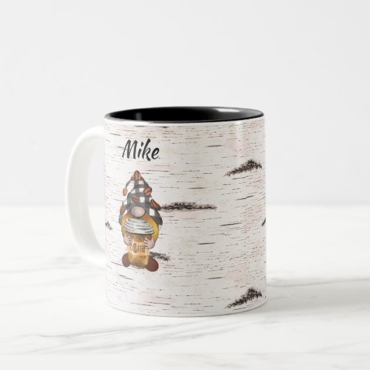 Herr Coffee Gnome Zweifarbige Tasse (Vorderseite Links)