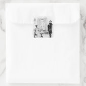 Herr Collins und Elizabeth Quadratischer Aufkleber (Tasche)