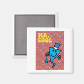 Herr Cool | Farbiger Hintergrund Magnet (Vorderseite/Rückseite)