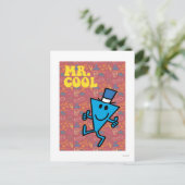 Herr Cool | Farbiger Hintergrund Postkarte (Stehend Vorderseite)
