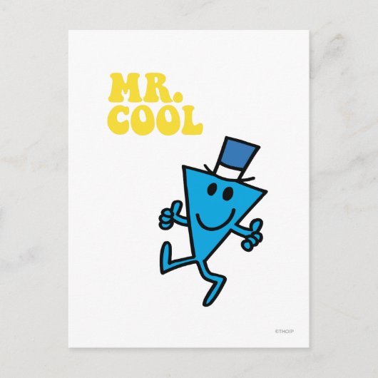 Herr Cool | Gelbe Schrift Postkarte (Vorderseite)