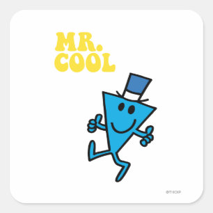 Herr Cool Gelbe Schrift Quadratischer Aufkleber